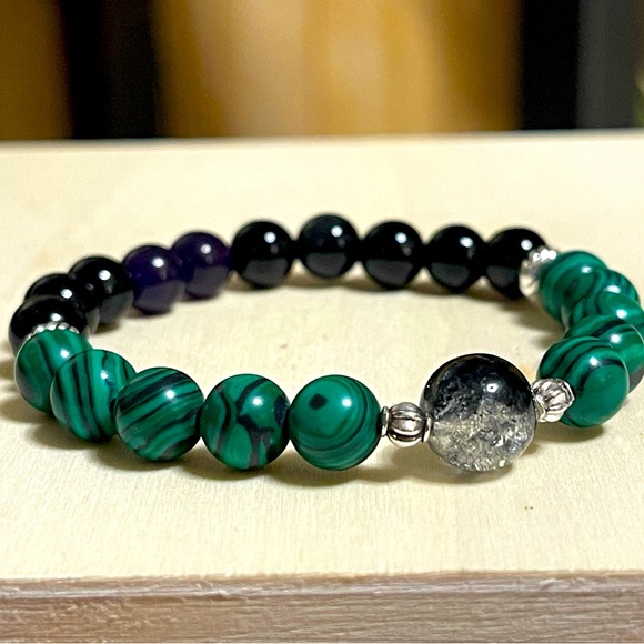 Evergreen 🌲 Natural Stone Beads Bracelet 🍃 - Picture 1 of 5